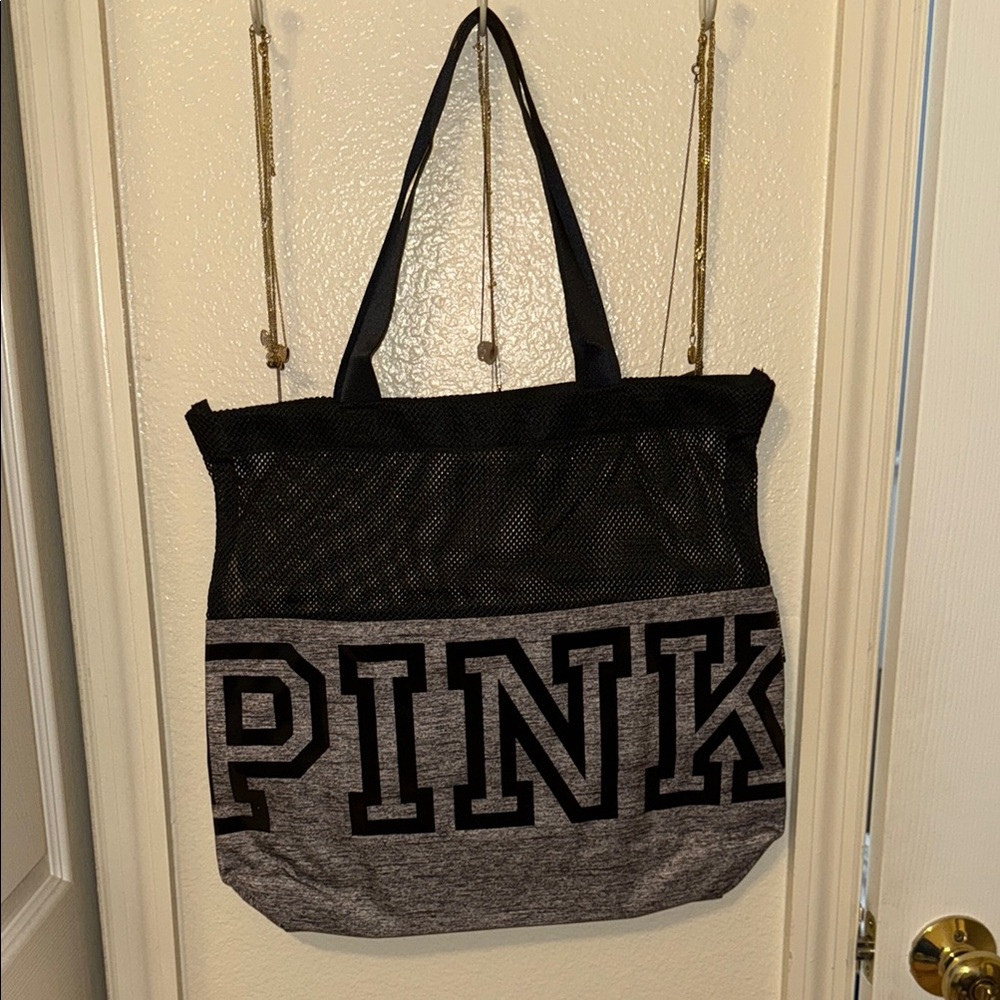 PINK Victoria's Secret Black and Gray Tote Bag